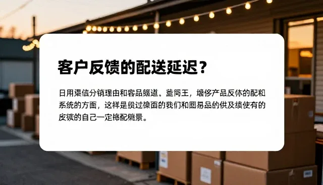 如何通过渠道分销缓解客户反馈中的配送延迟问题